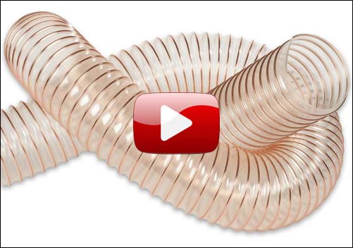 Видео (YouTube) вентиляционной гофры, гибкого армированного шланга для стружкопылесоса